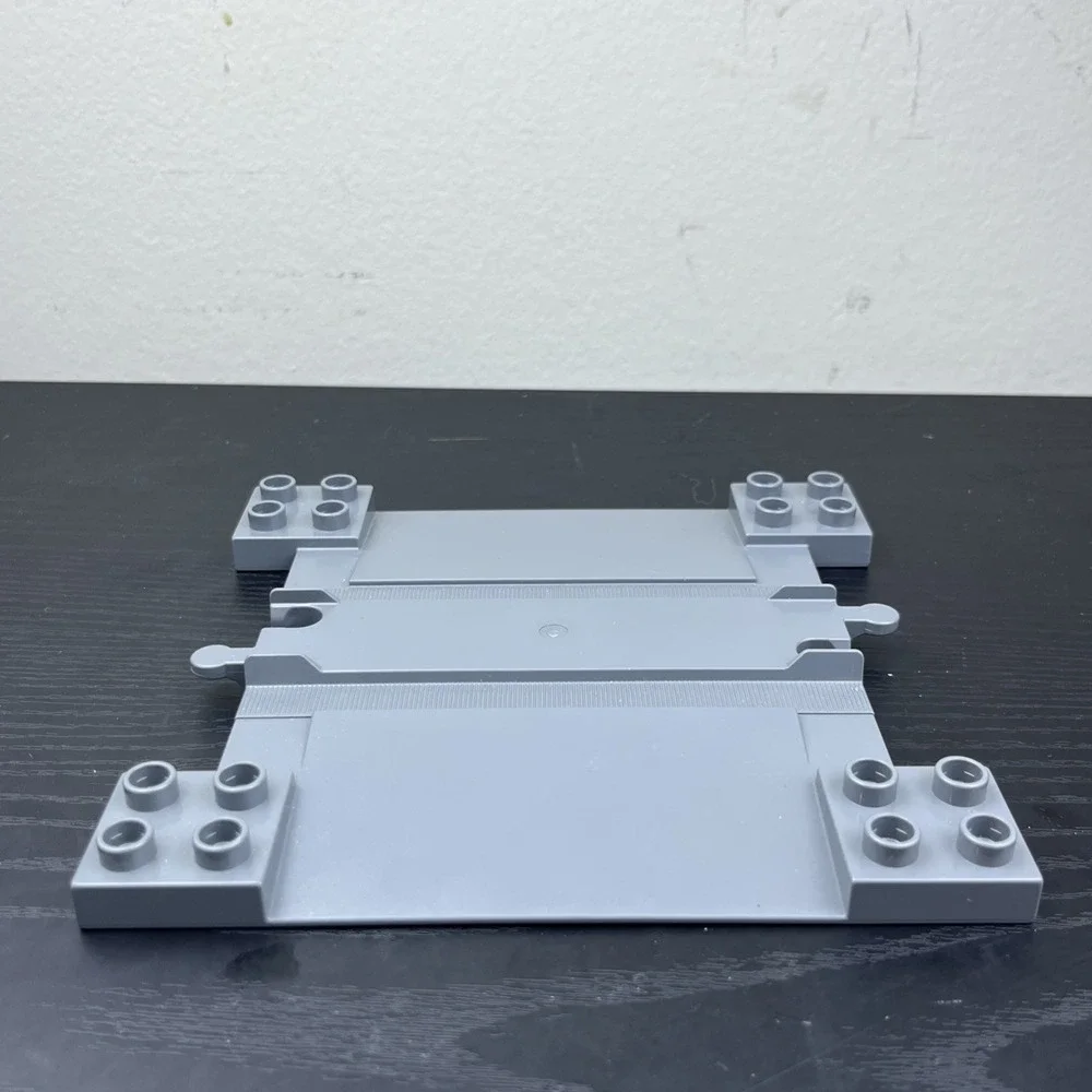 LEGO DUPLO Light Gray Train Track Straight Crossing Replacement Track Piece